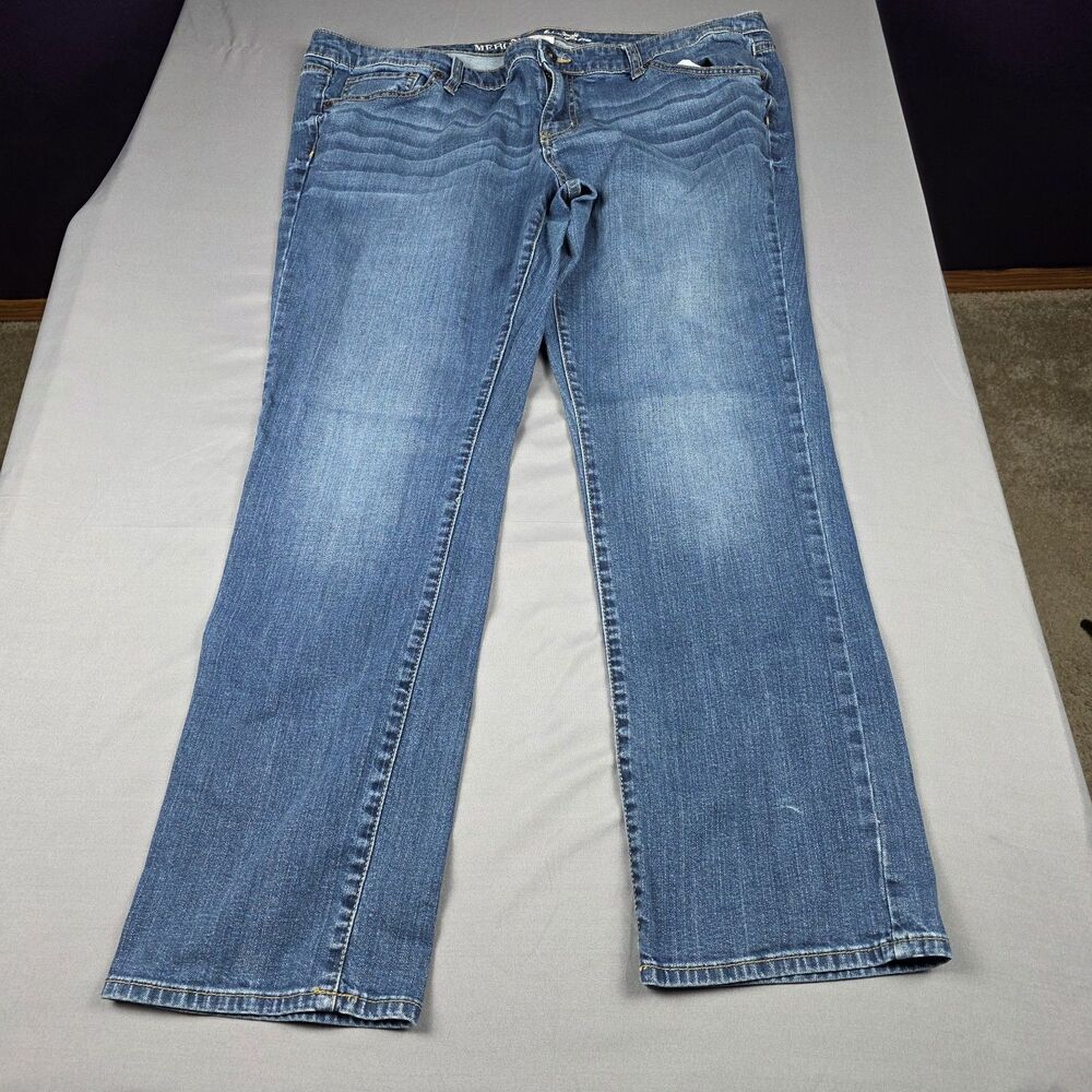 Merona Women's Jeans Plus Size 18 Modern Straight Mid Rise Medium Wash